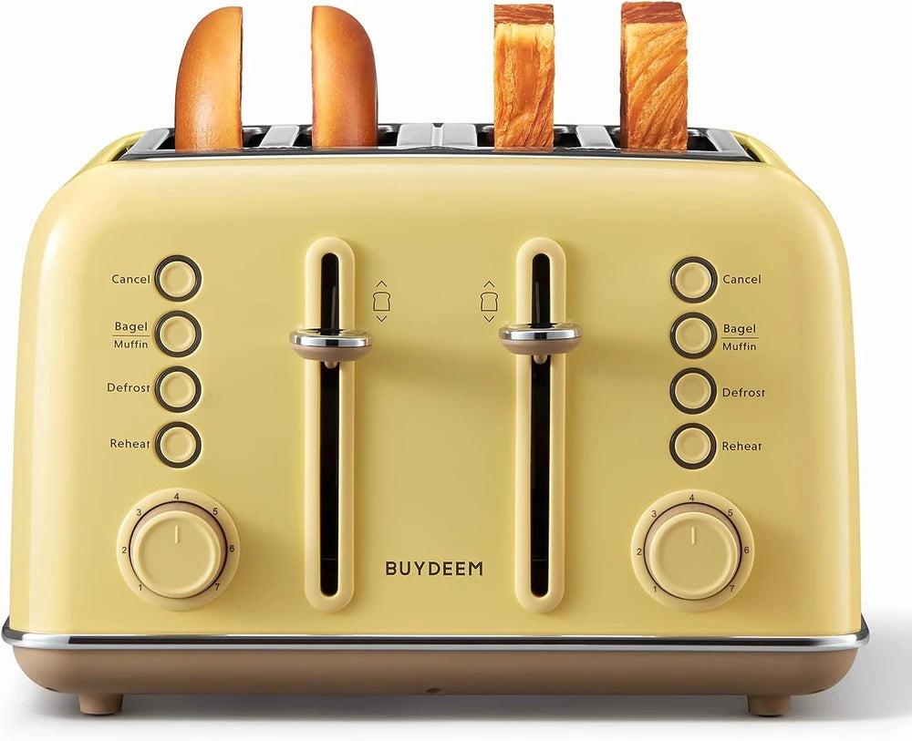 Buydeem Retro Four-Slice Toaster