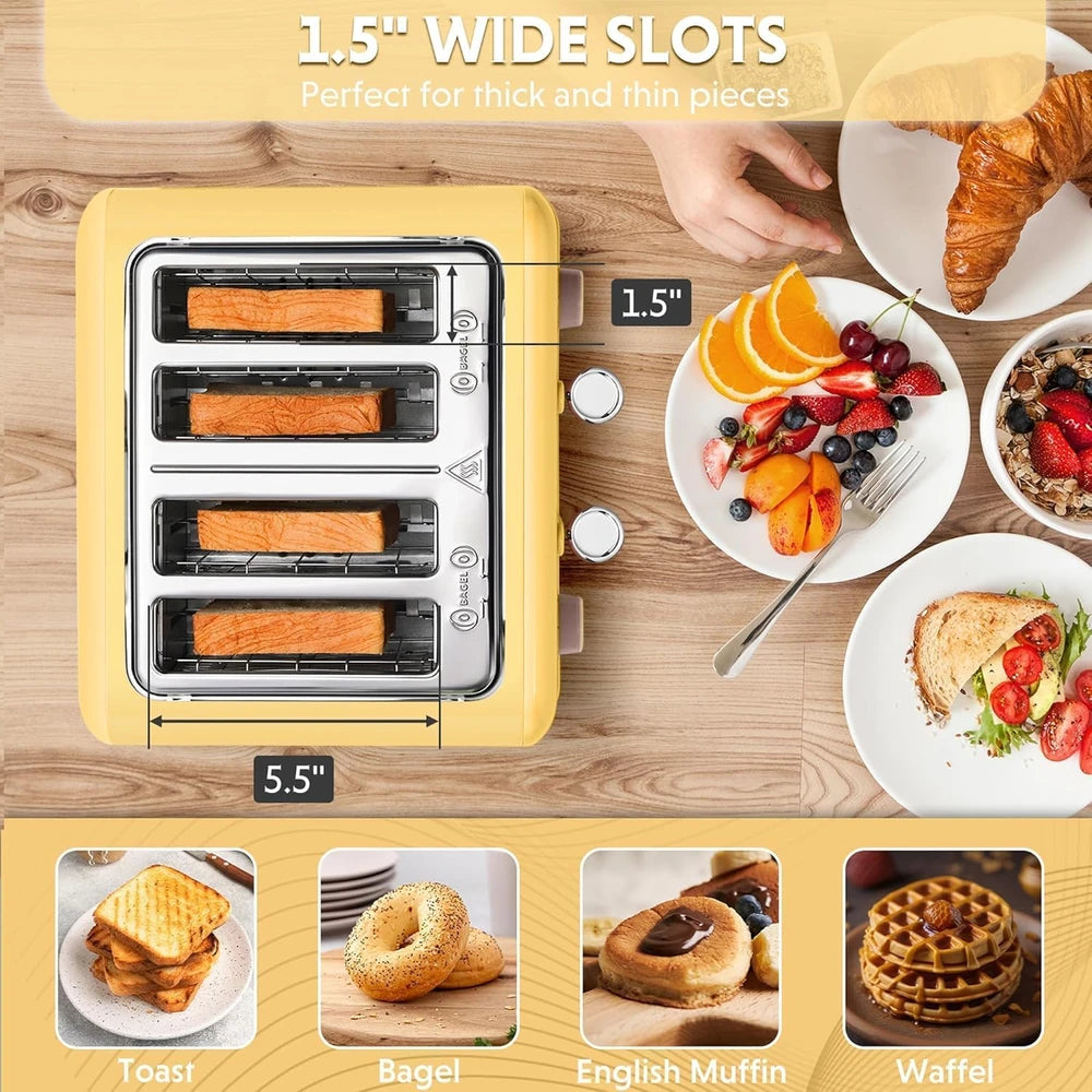 Buydeem Retro Four-Slice Toaster
