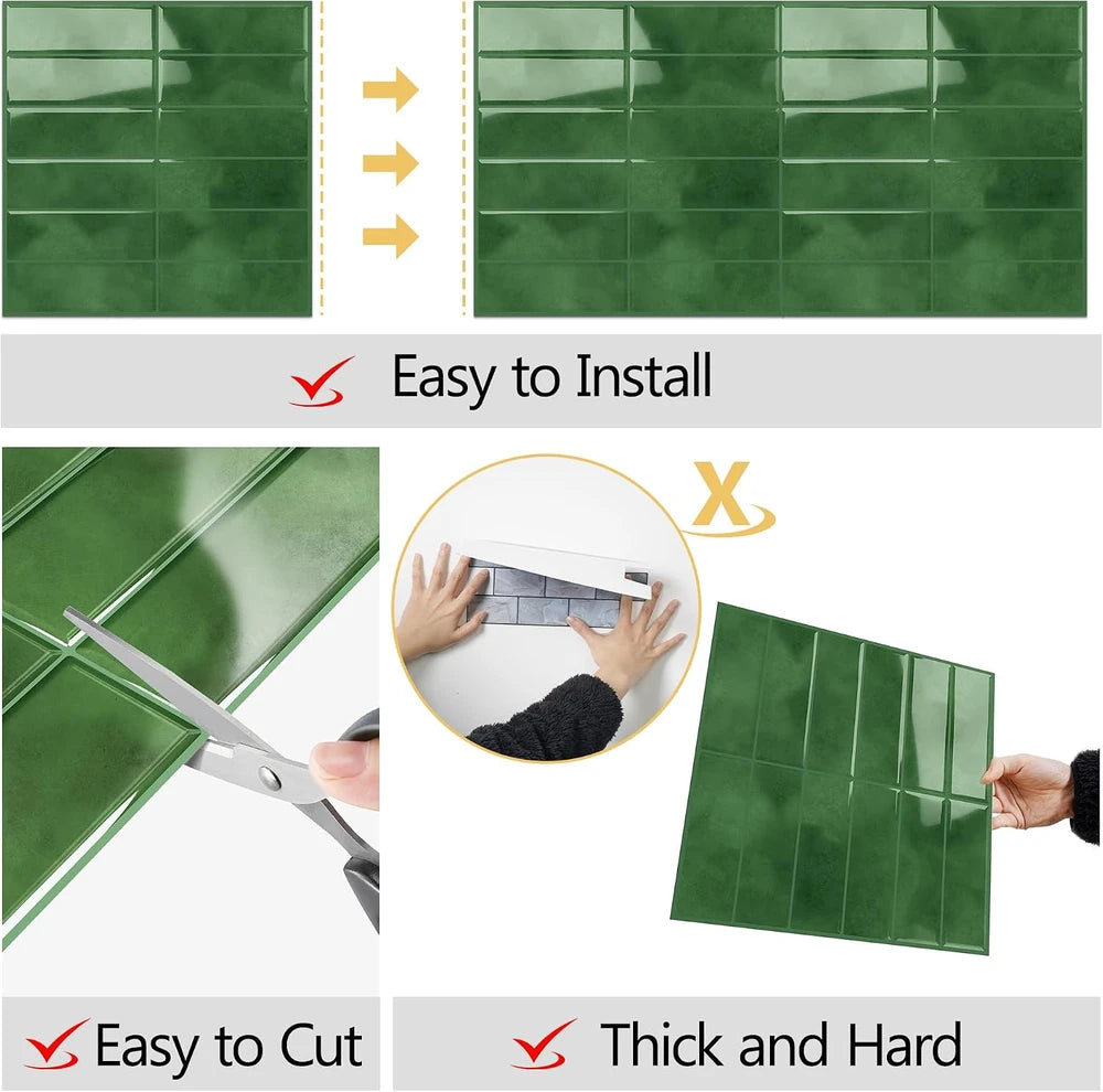 Peel and Stick Subway Wall Tiles - 10 sheets