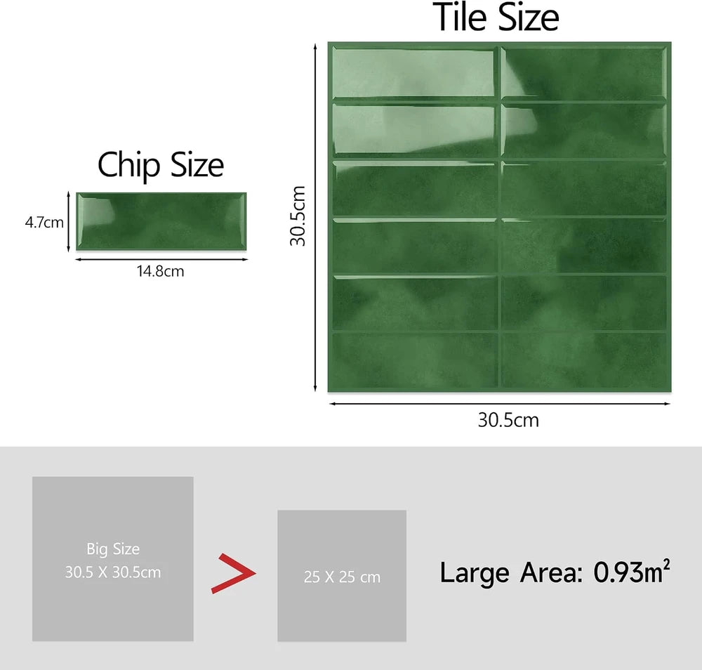 Peel and Stick Subway Wall Tiles - 10 sheets