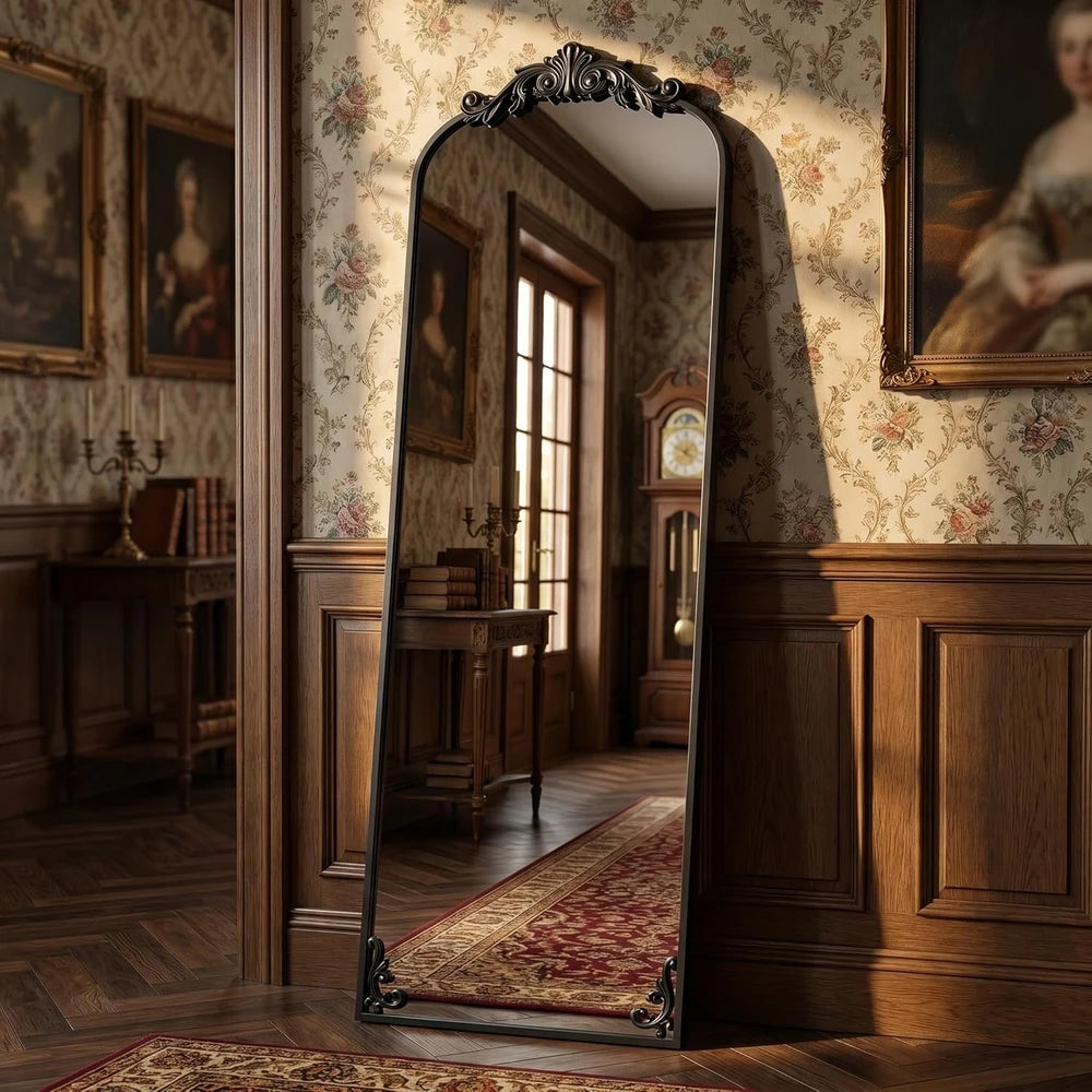 Baroque Arched Floor Mirror
