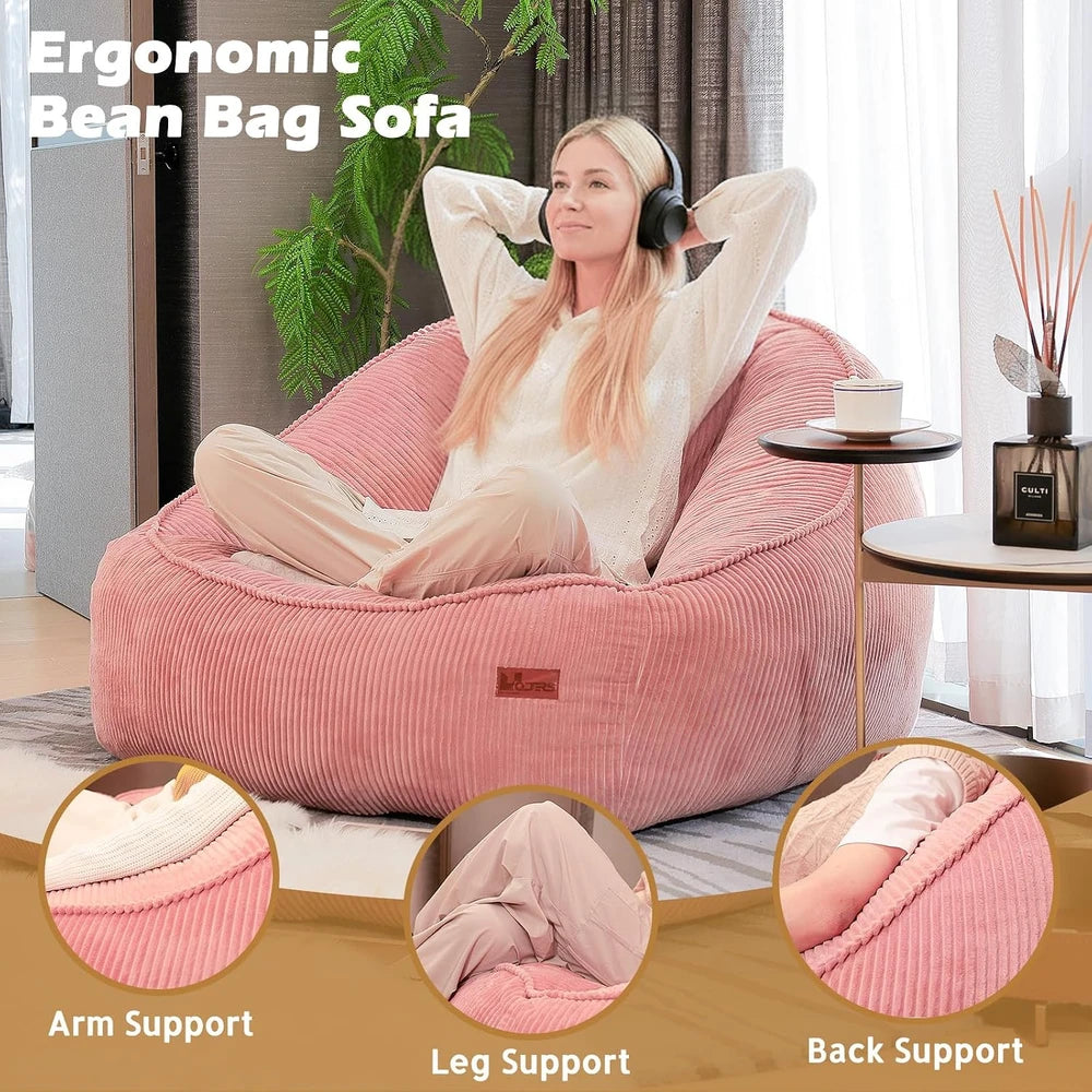 Plush Corduroy Bean Bag Chair