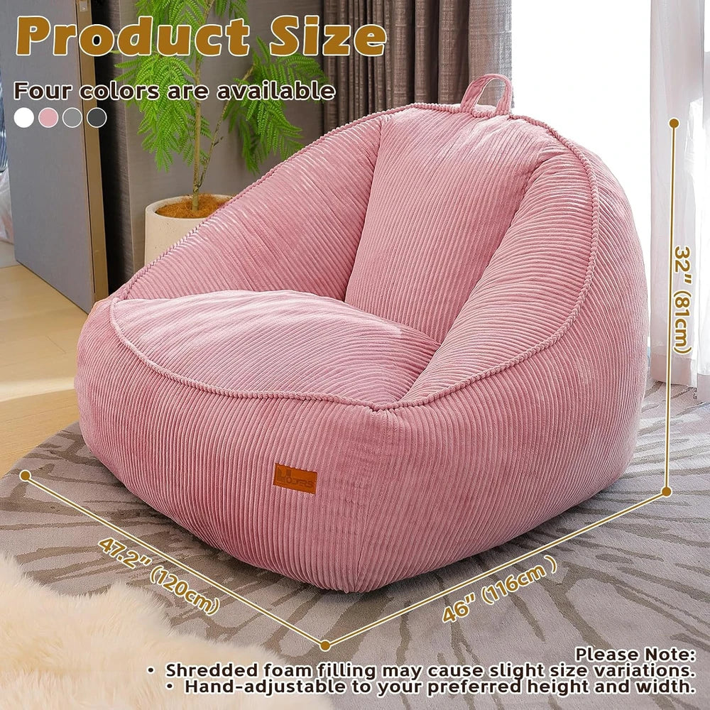 Plush Corduroy Bean Bag Chair