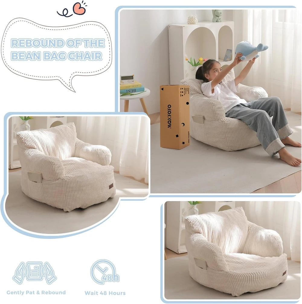 Corded Fabric Kids Bean Bag Chair