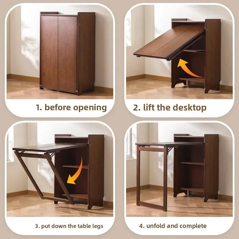 Solid Wood Folding Computer Desk