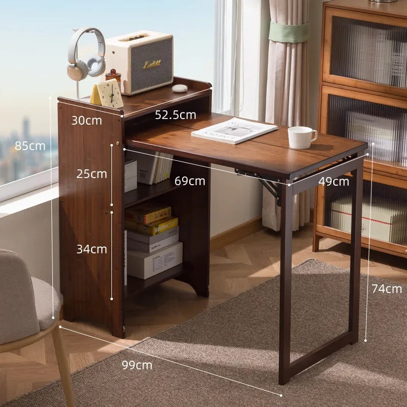 Solid Wood Folding Computer Desk