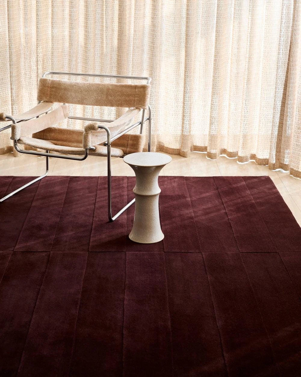 Burgundy Wool Hand-Tufted Area Rug