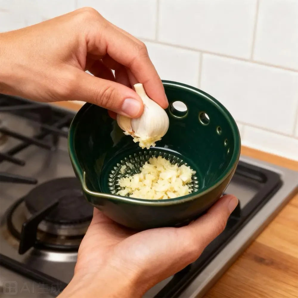 Ceramic Garlic Grater and Herb Stripper